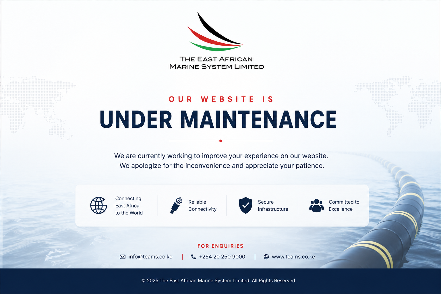 TEAMS Website Under Maintenance
